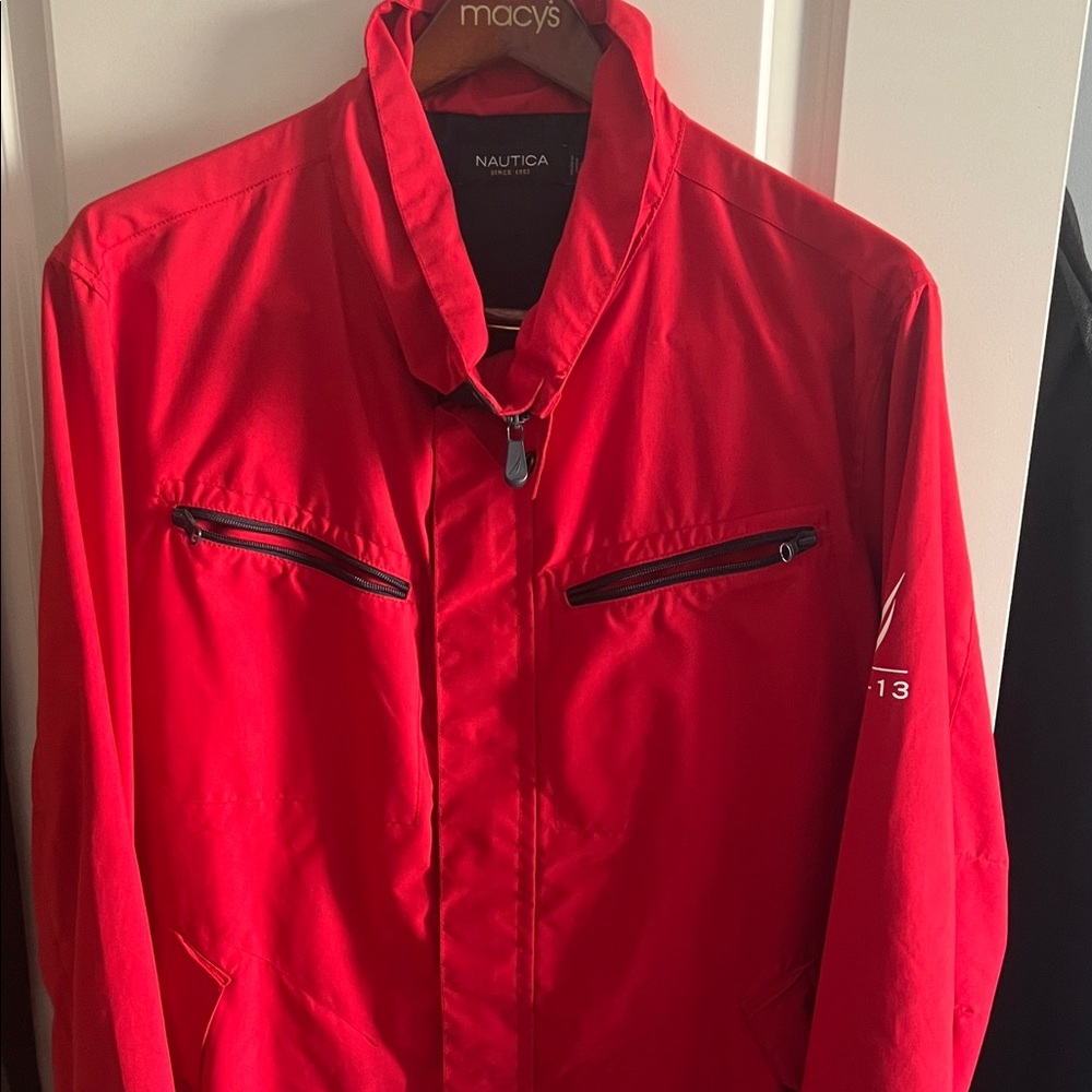 Nautica Men's Vibrant Red Windbreaker
